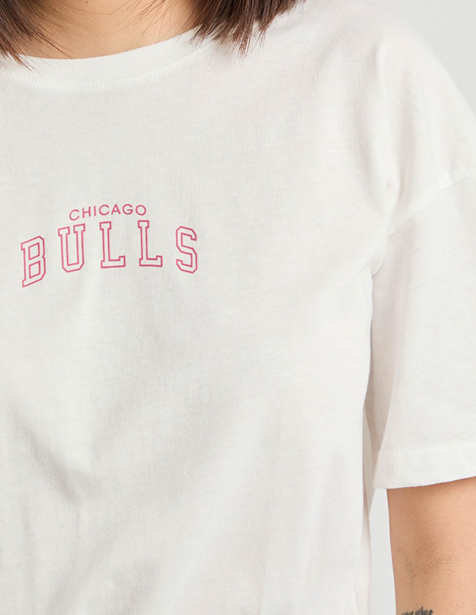 Playera manga corta Nba Chicago Bulls cuello redondo para mujer