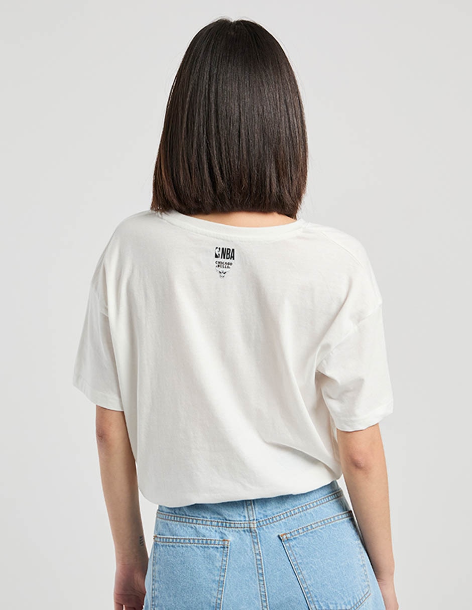 Playera manga corta Nba Chicago Bulls cuello redondo para mujer