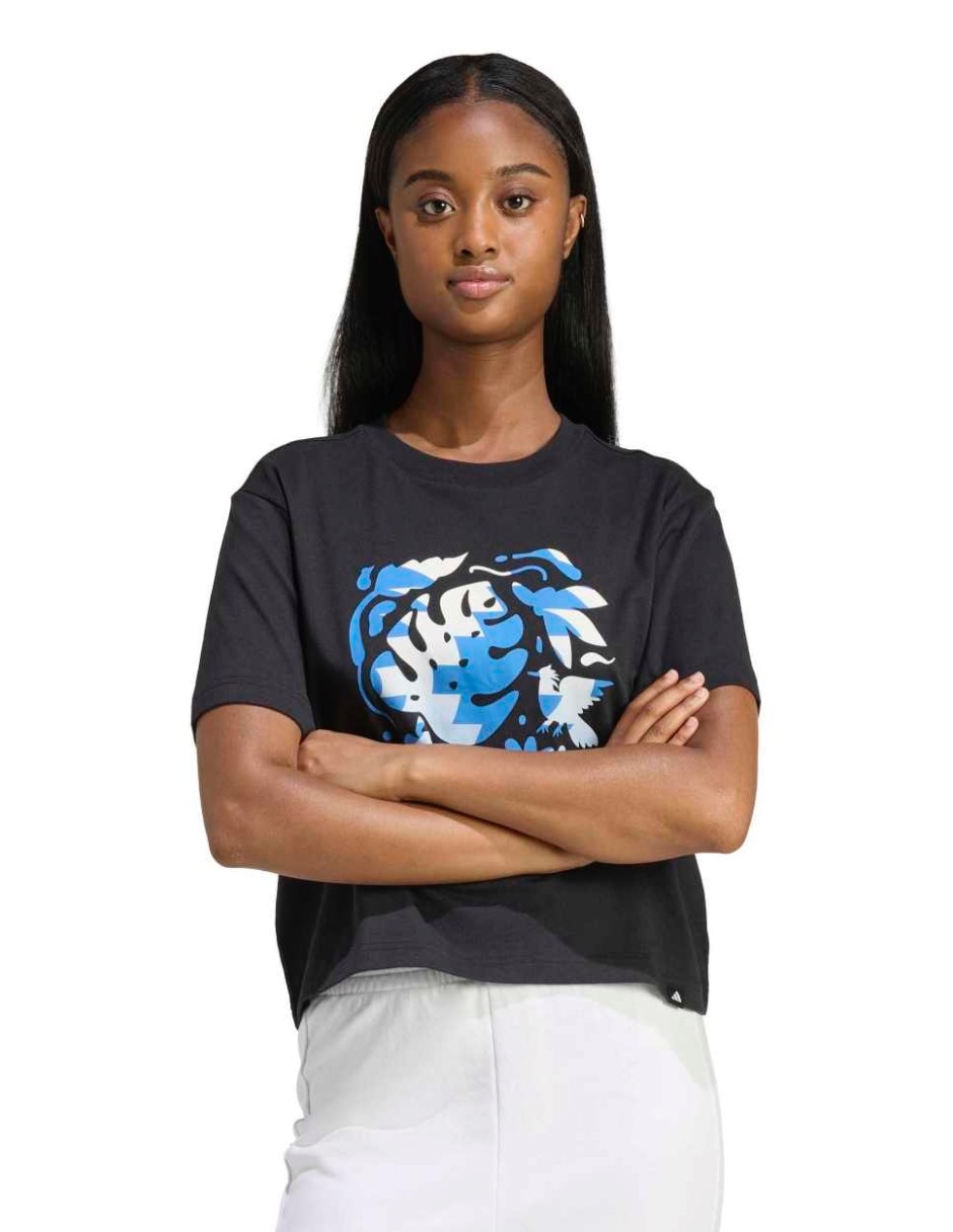 Playera manga corta Fifa World Cup Table Tee cuello redondo para mujer