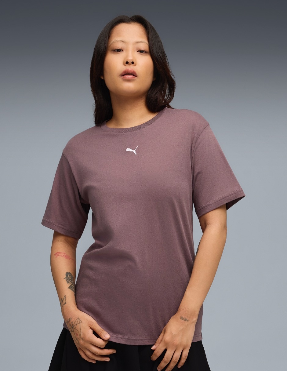 Playera manga corta Ess cuello redondo mujer