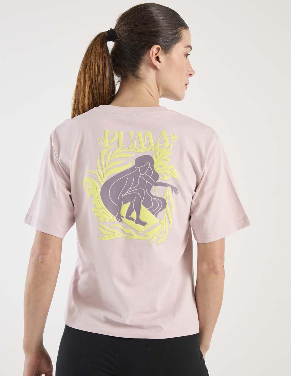 Playera manga corta Puma cuello redondo para mujer