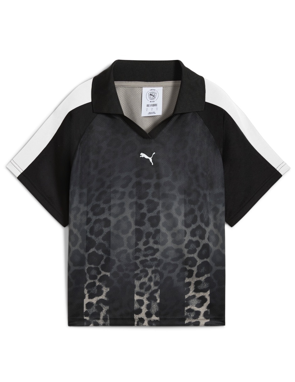 Playera manga corta puma T7 Leo Luxe cuello polo para mujer
