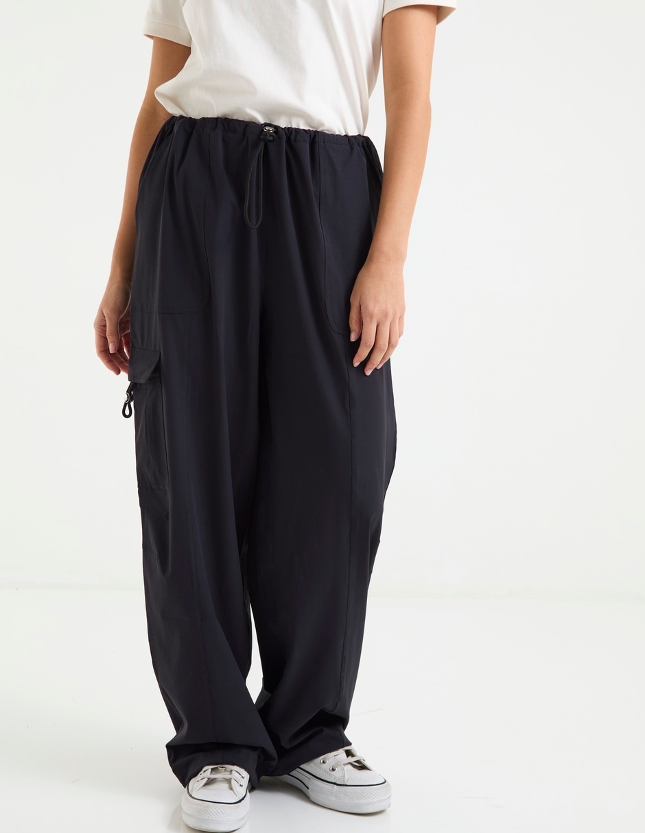 Pants straight con jareta para mujer