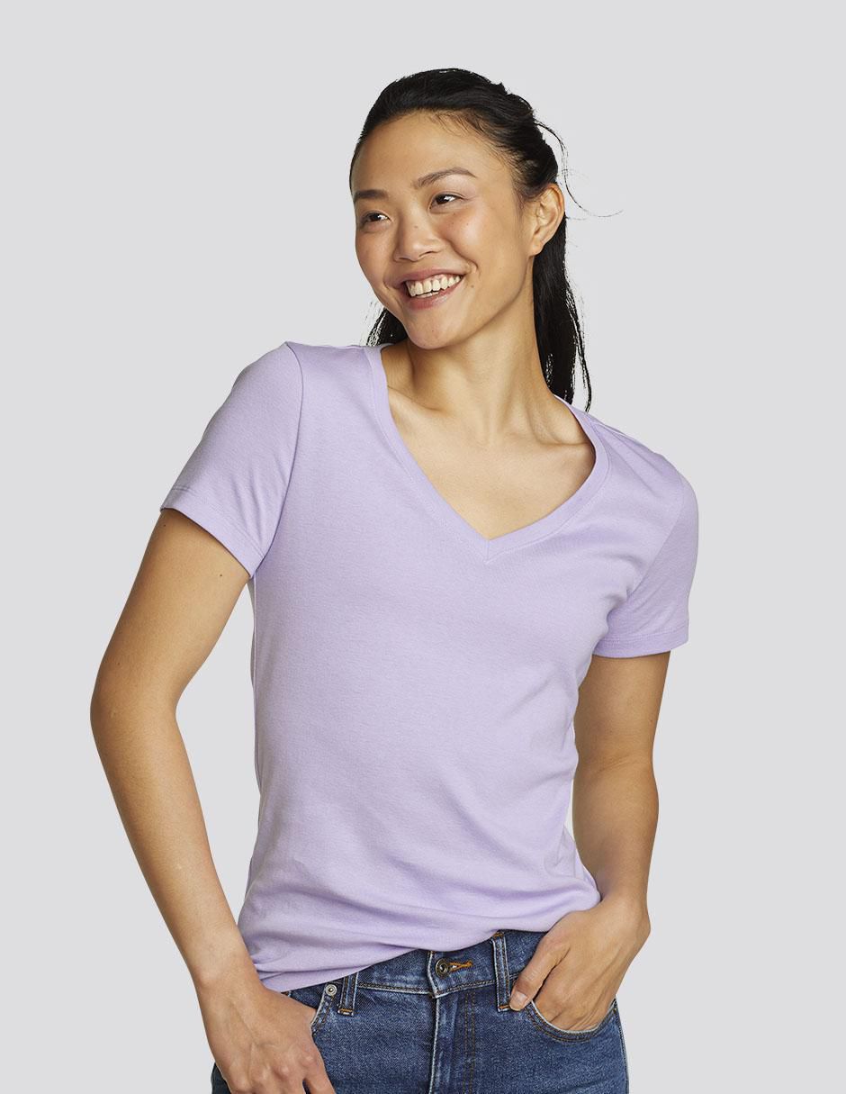 Playera manga corta Eddie Bauer Fashion cuello v para mujer