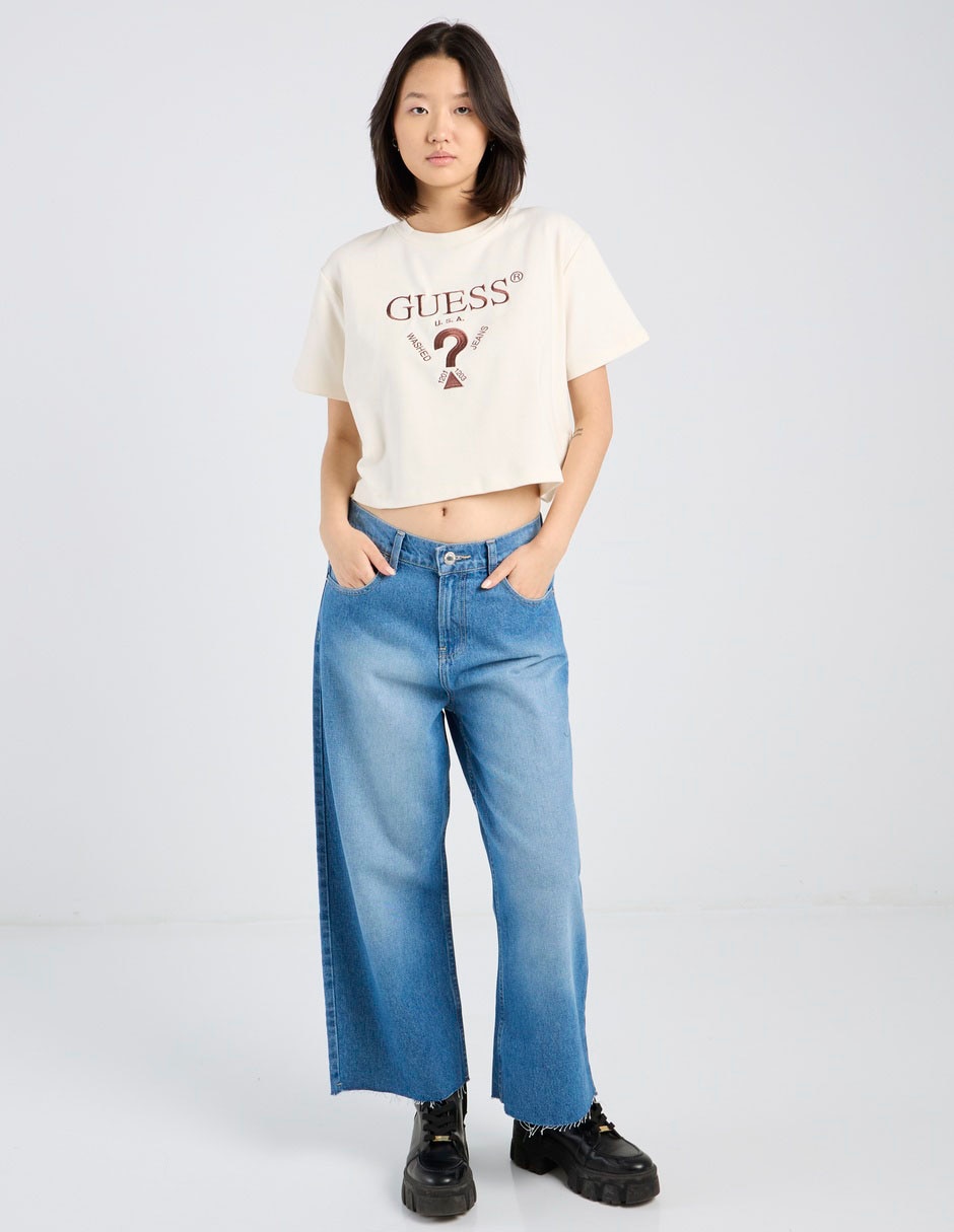 Playera manga corta Guess cuello redondo para mujer