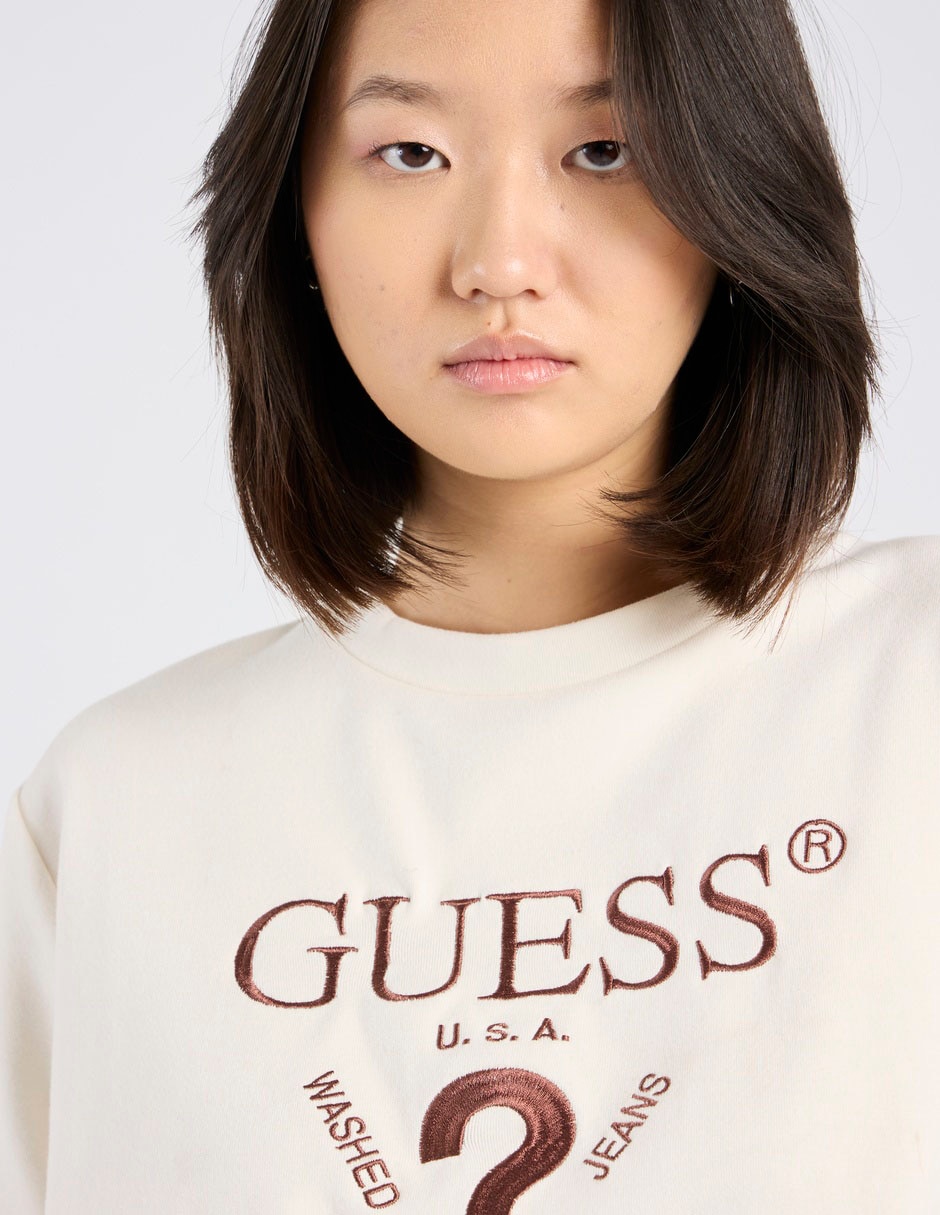 Playera manga corta Guess cuello redondo para mujer