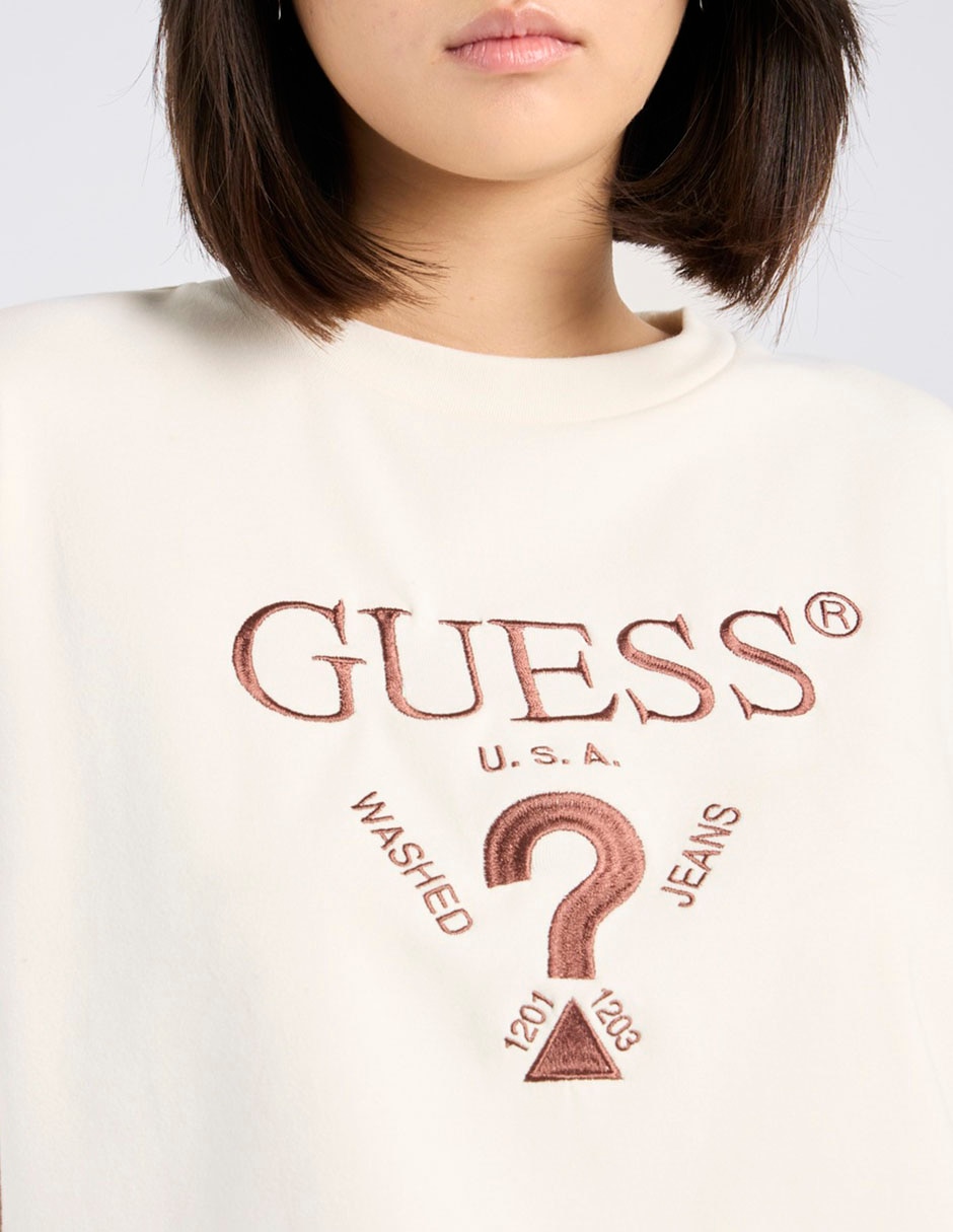 Playera manga corta Guess cuello redondo para mujer