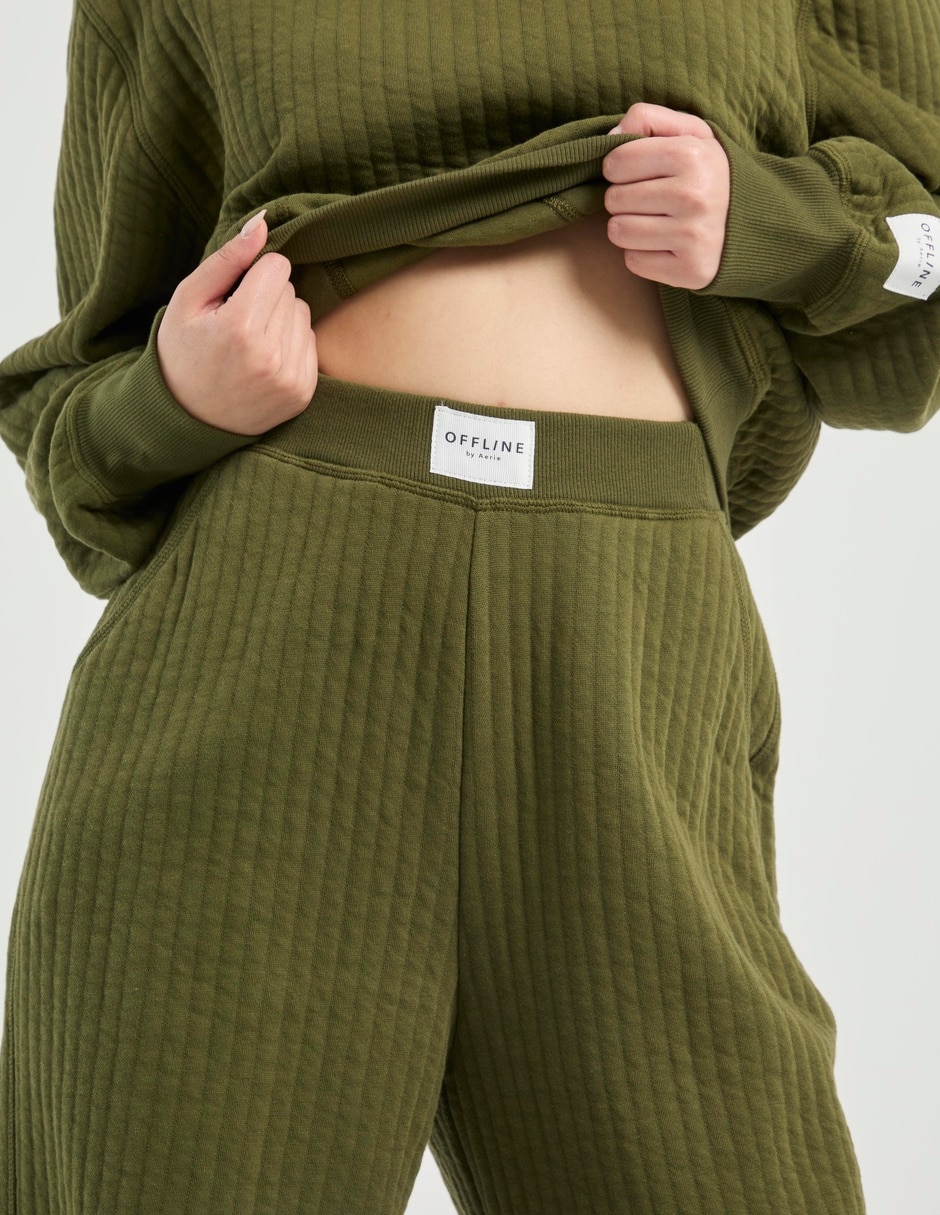Pants wide leg Offline By Aerie con elástico para mujer