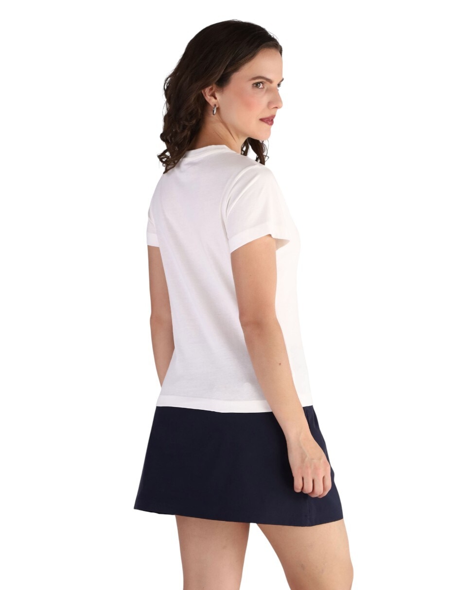Playera manga corta Guess cuello redondo para mujer