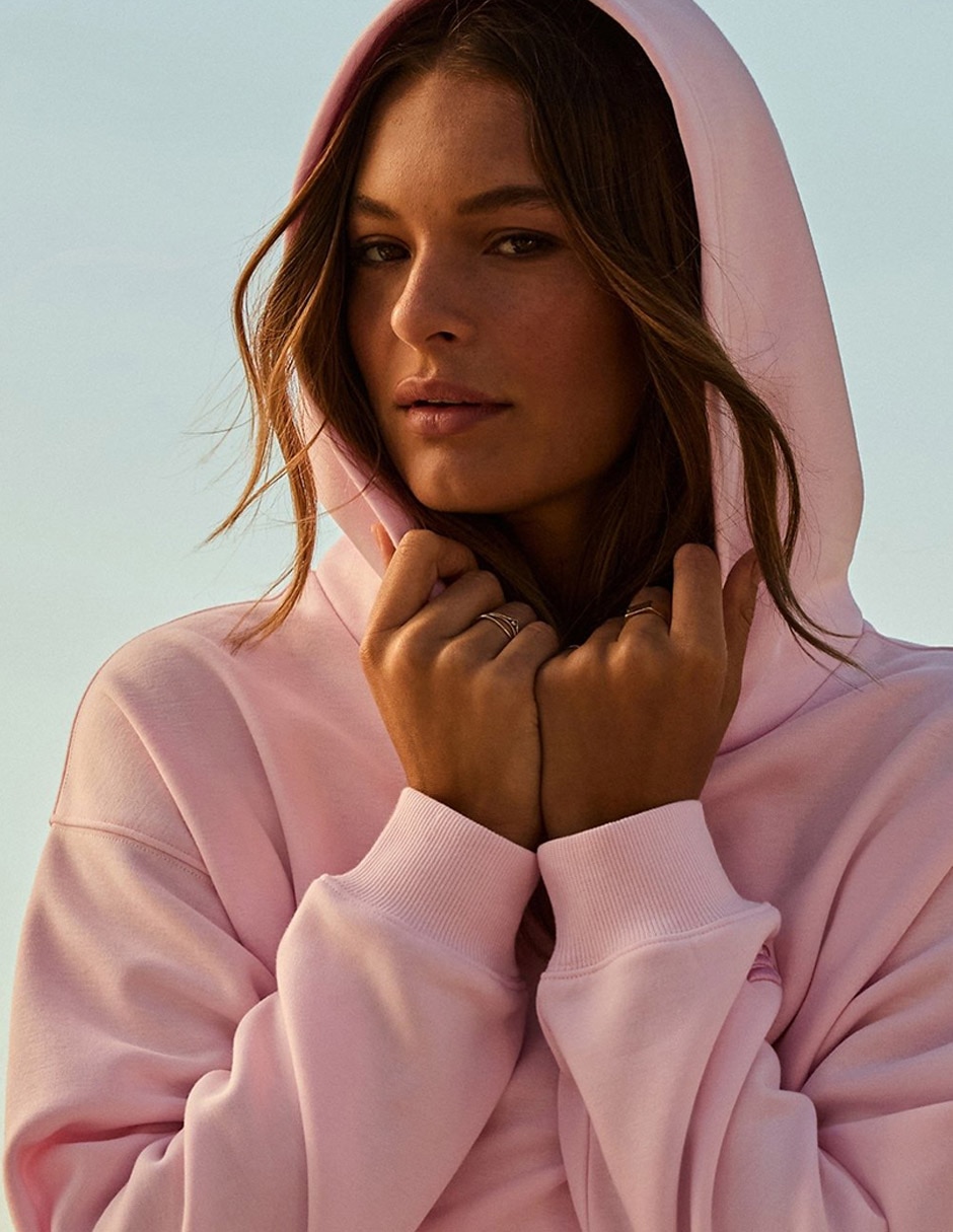 Sudadera con capucha y bolsa para mujer 5