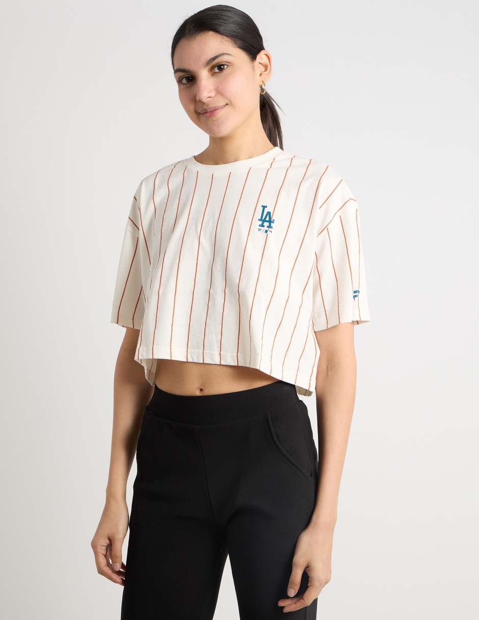 Playera manga corta mlb los angeles dodgers cuello redondo para mujer