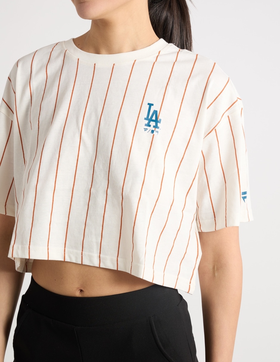 Playera manga corta mlb los angeles dodgers cuello redondo para mujer