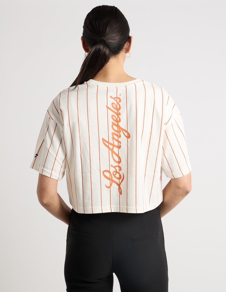 Playera manga corta mlb los angeles dodgers cuello redondo para mujer