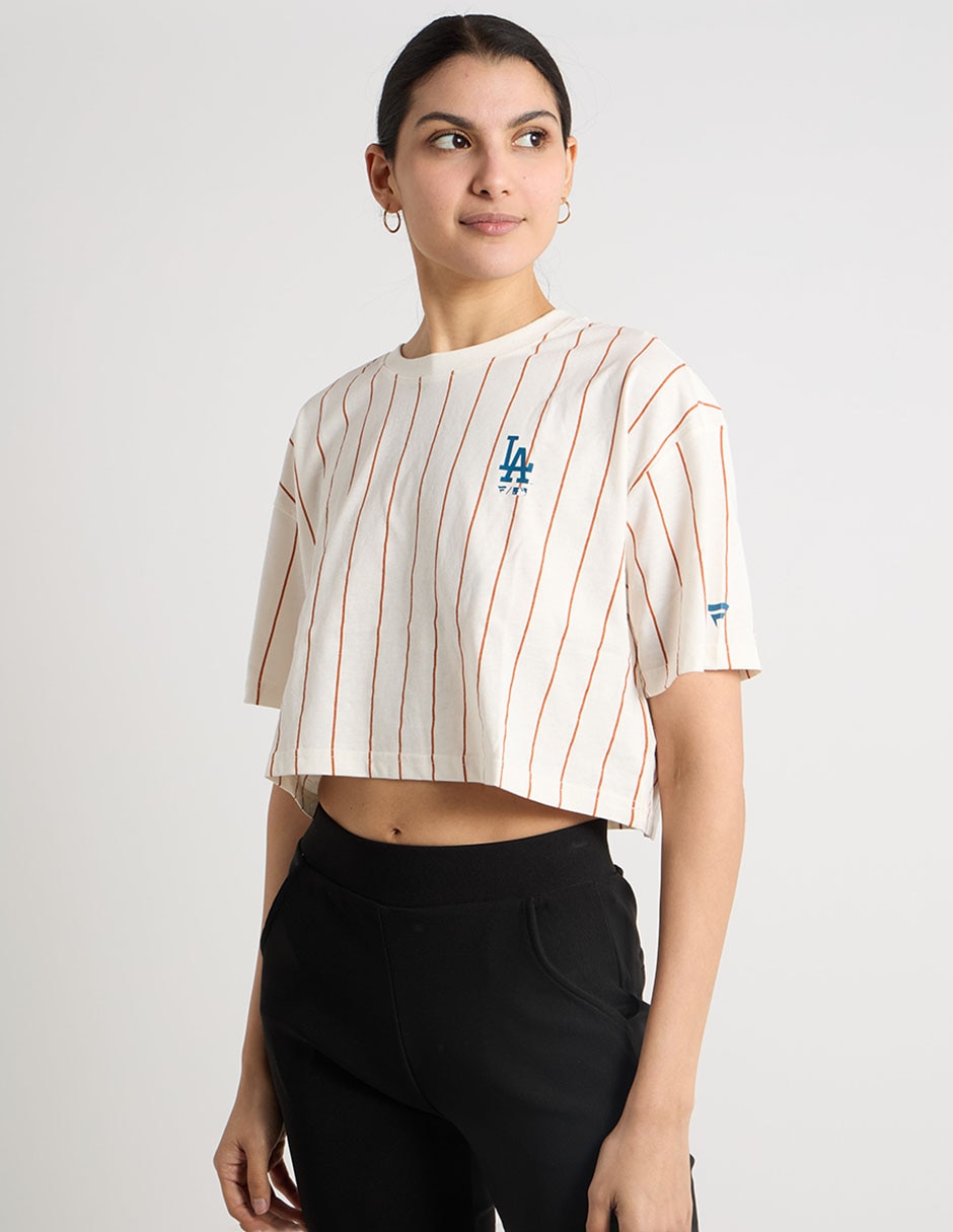 Playera manga corta los angeles dodgers cuello redondo para mujer