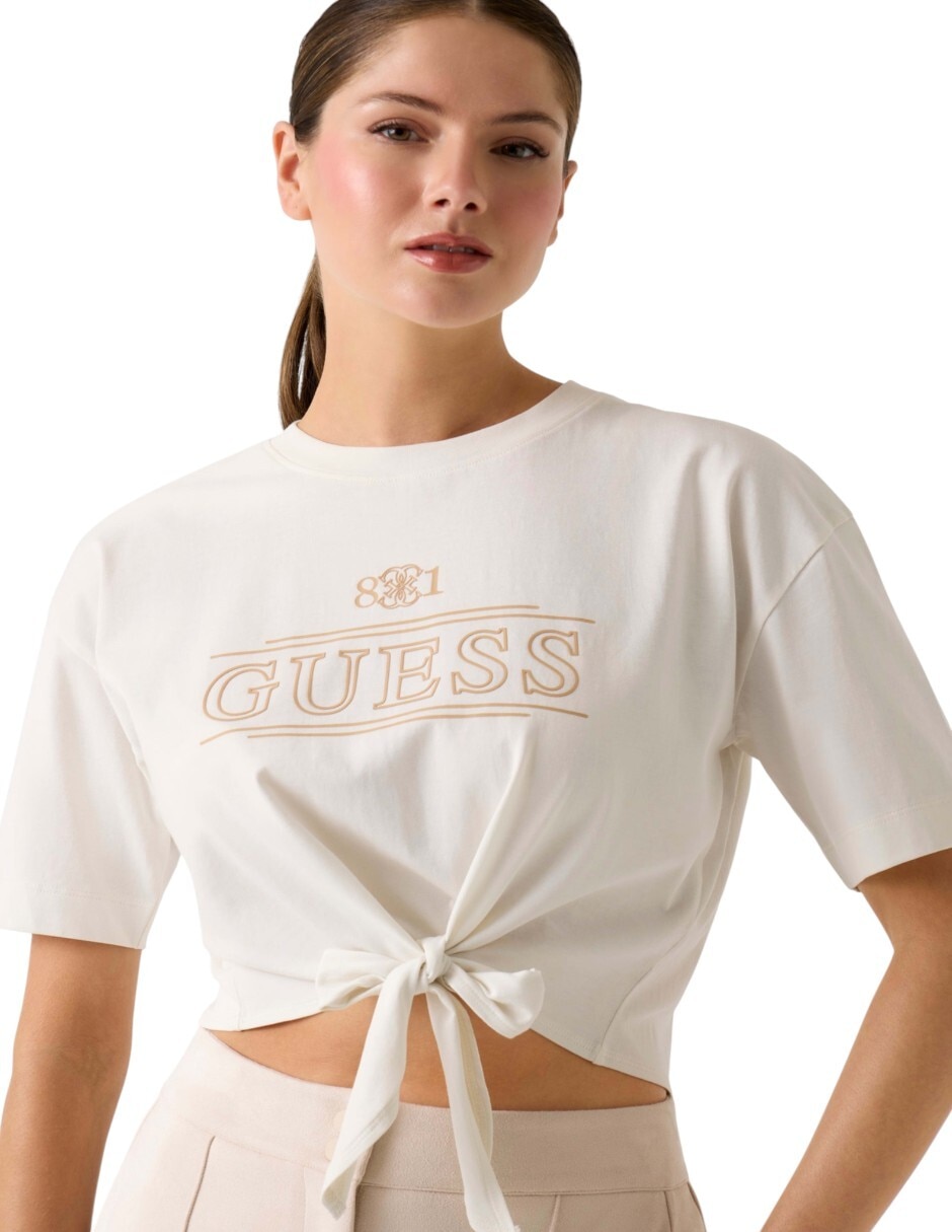 Playera manga corta Guess cuello redondo para mujer