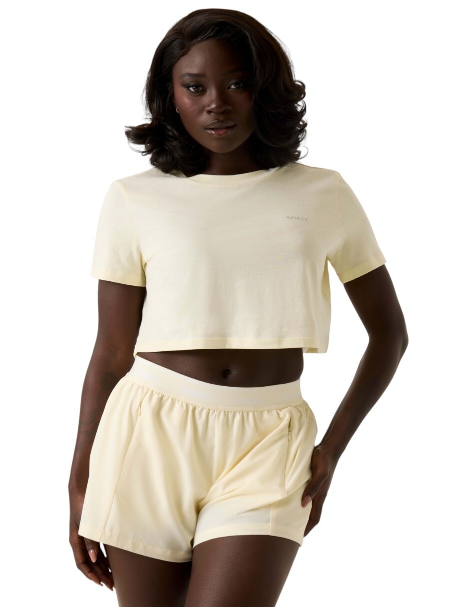 Playera manga corta cuello redondo para mujer