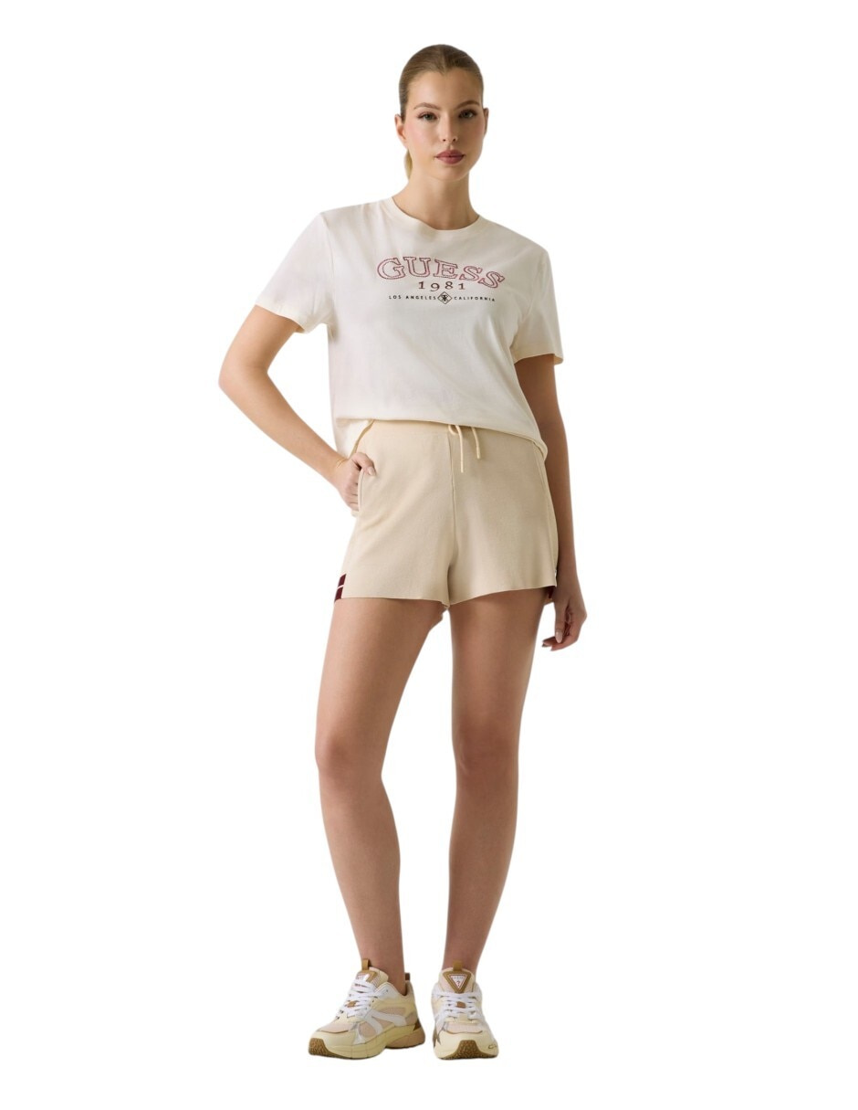 Playera manga corta Guess cuello redondo para mujer