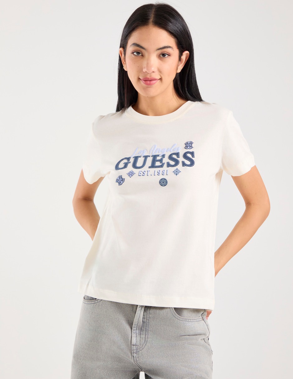 Playera manga corta cuello redondo para mujer