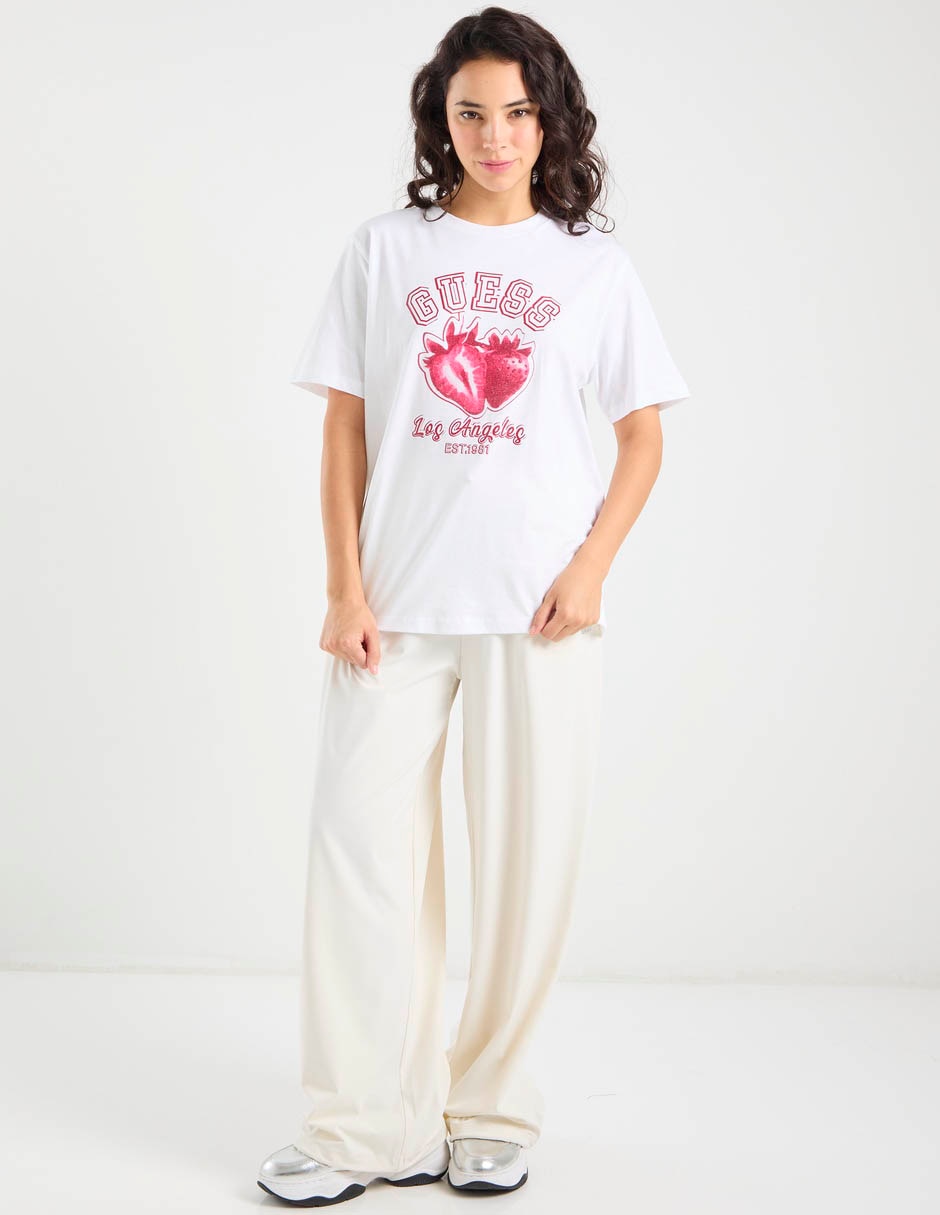 Playera manga corta guess cuello redondo para mujer