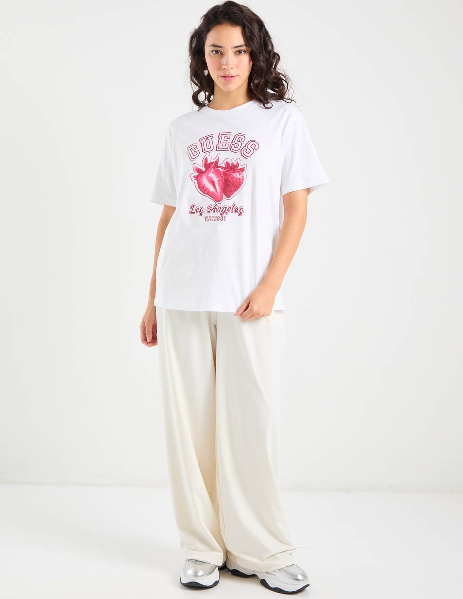 Playera manga corta guess cuello redondo para mujer