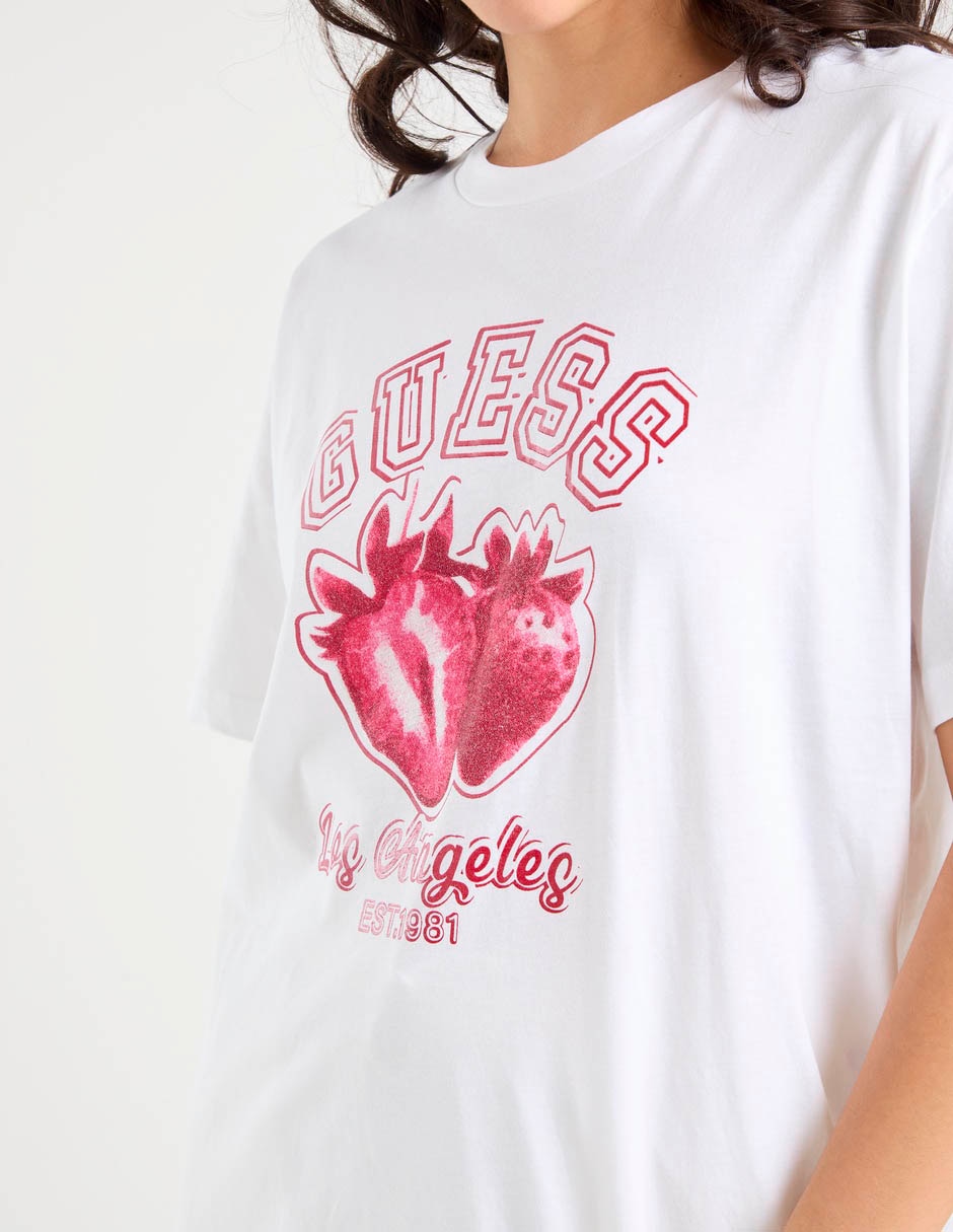 Playera manga corta guess cuello redondo para mujer