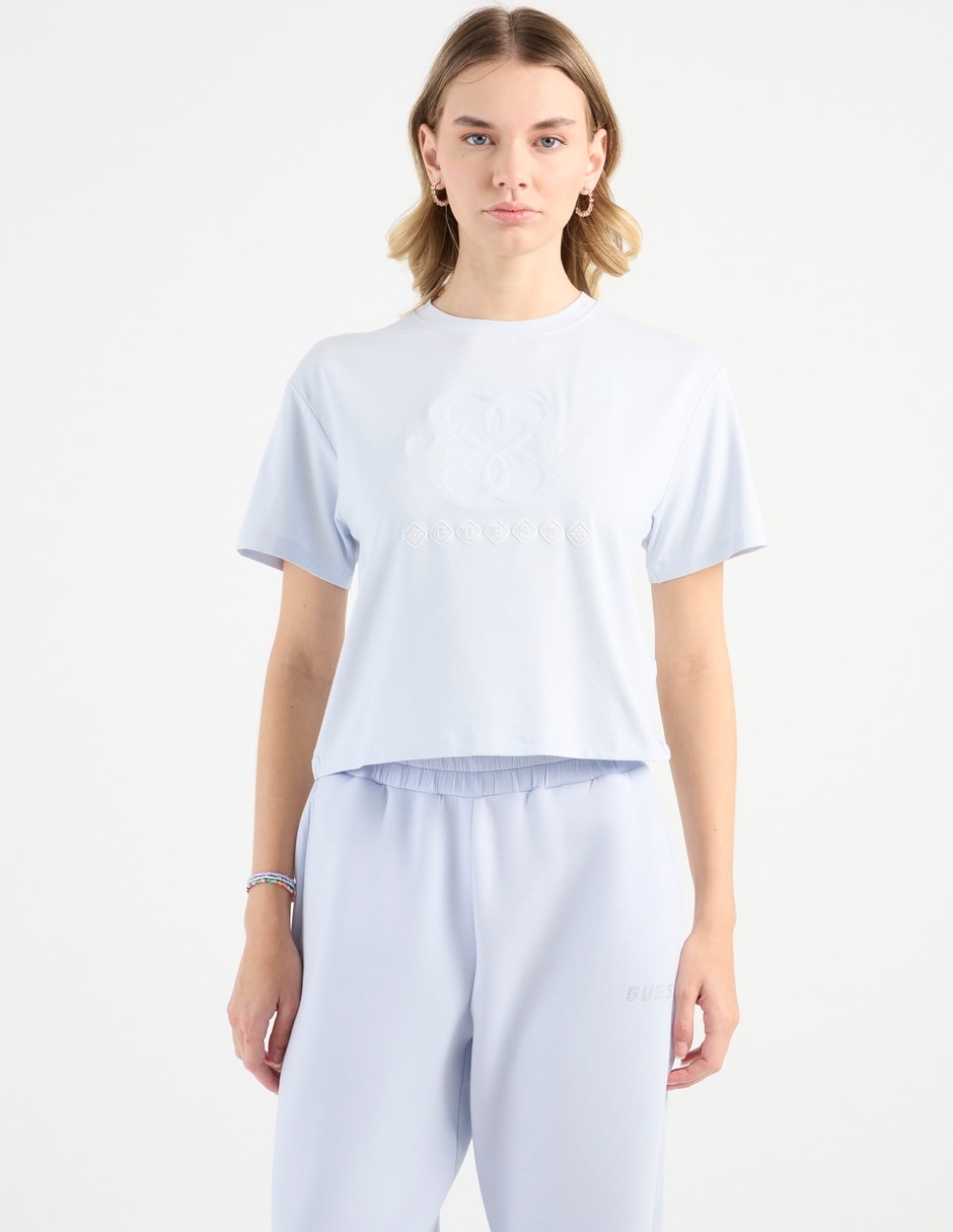Playera manga corta Guess cuello redondo para mujer