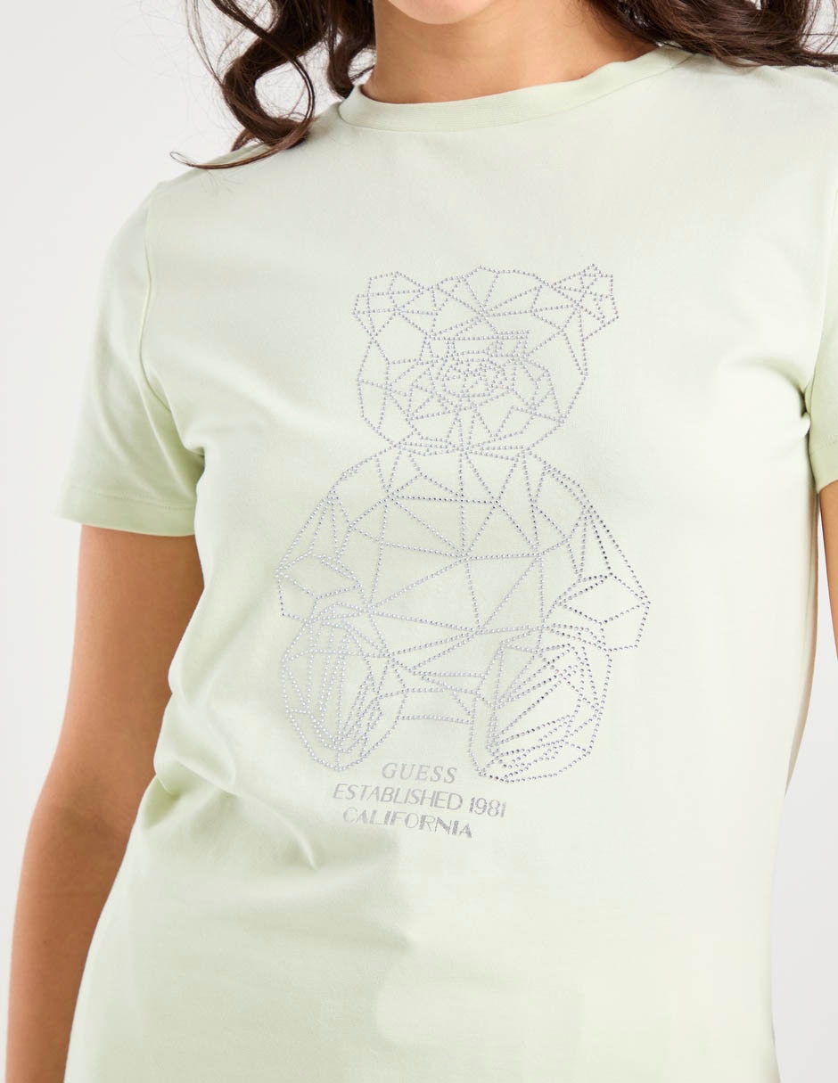 Playera manga corta Guess cuello redondo para mujer