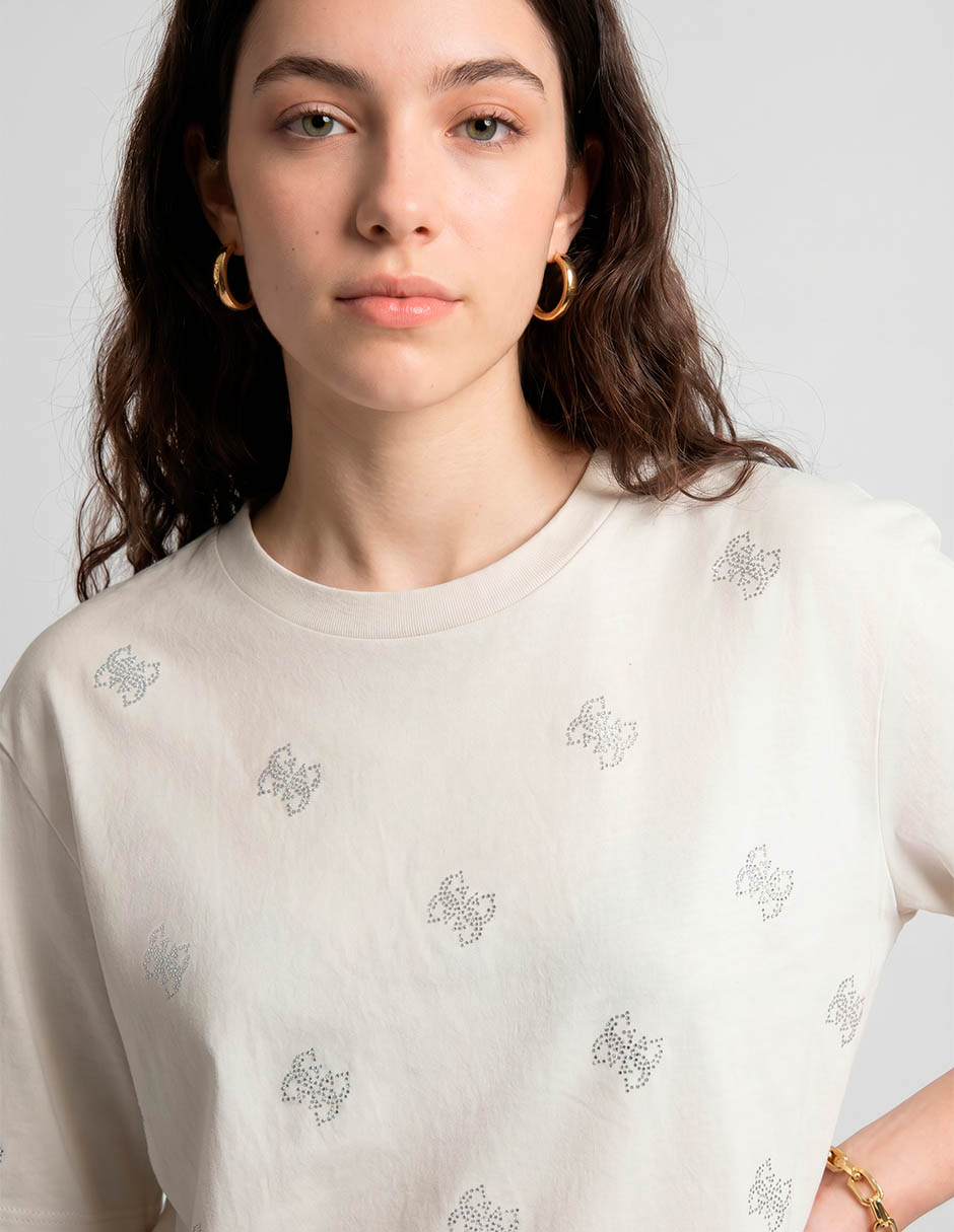 Playera manga corta guess cuello redondo para mujer