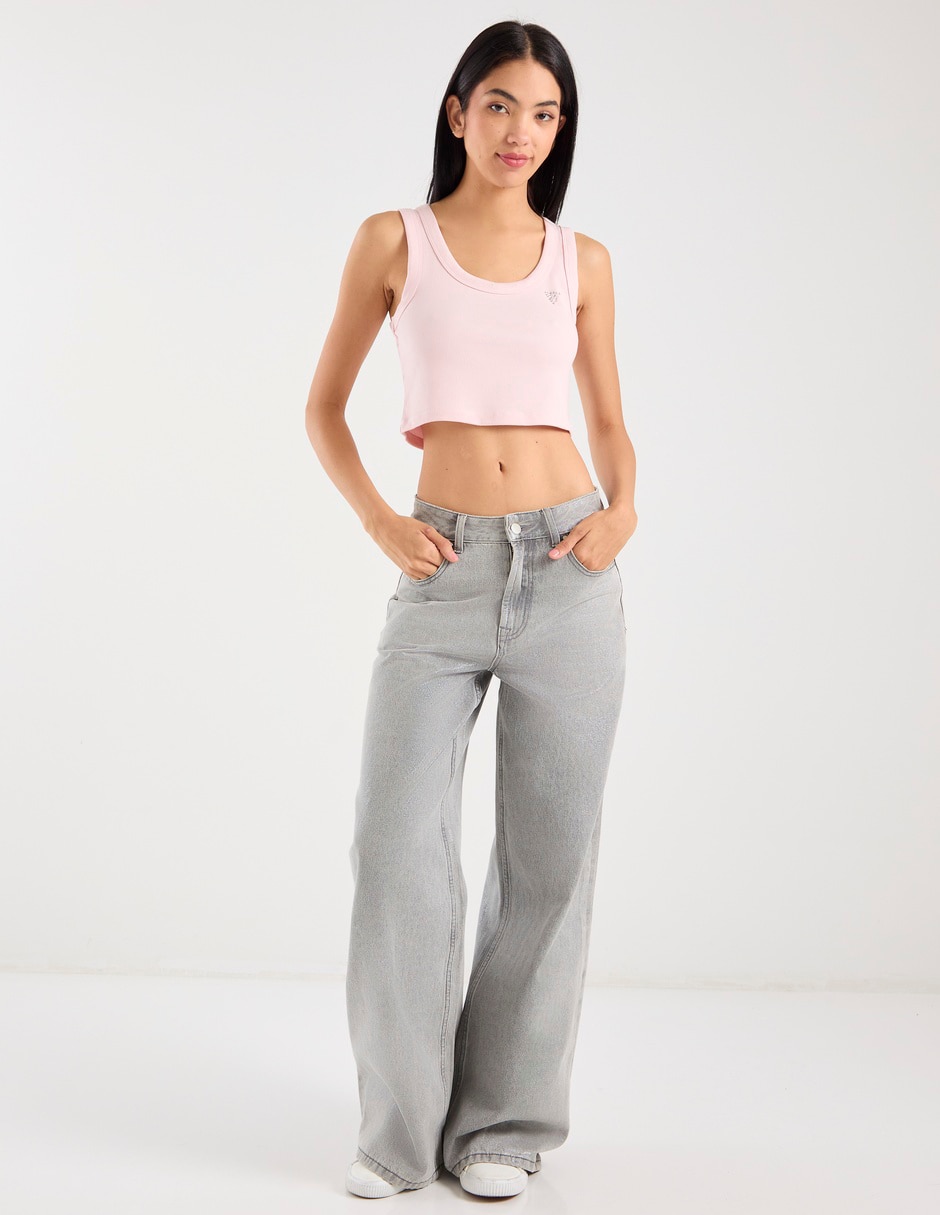 Playera tank manga corta guess cuello redondo para mujer