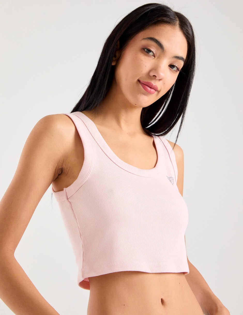 Playera tank manga corta guess cuello redondo para mujer