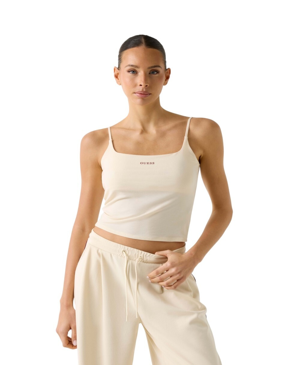 Playera tank cuello cuadrado para mujer