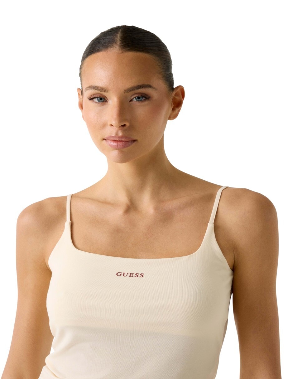Playera tank Guess cuello cuadrado para mujer