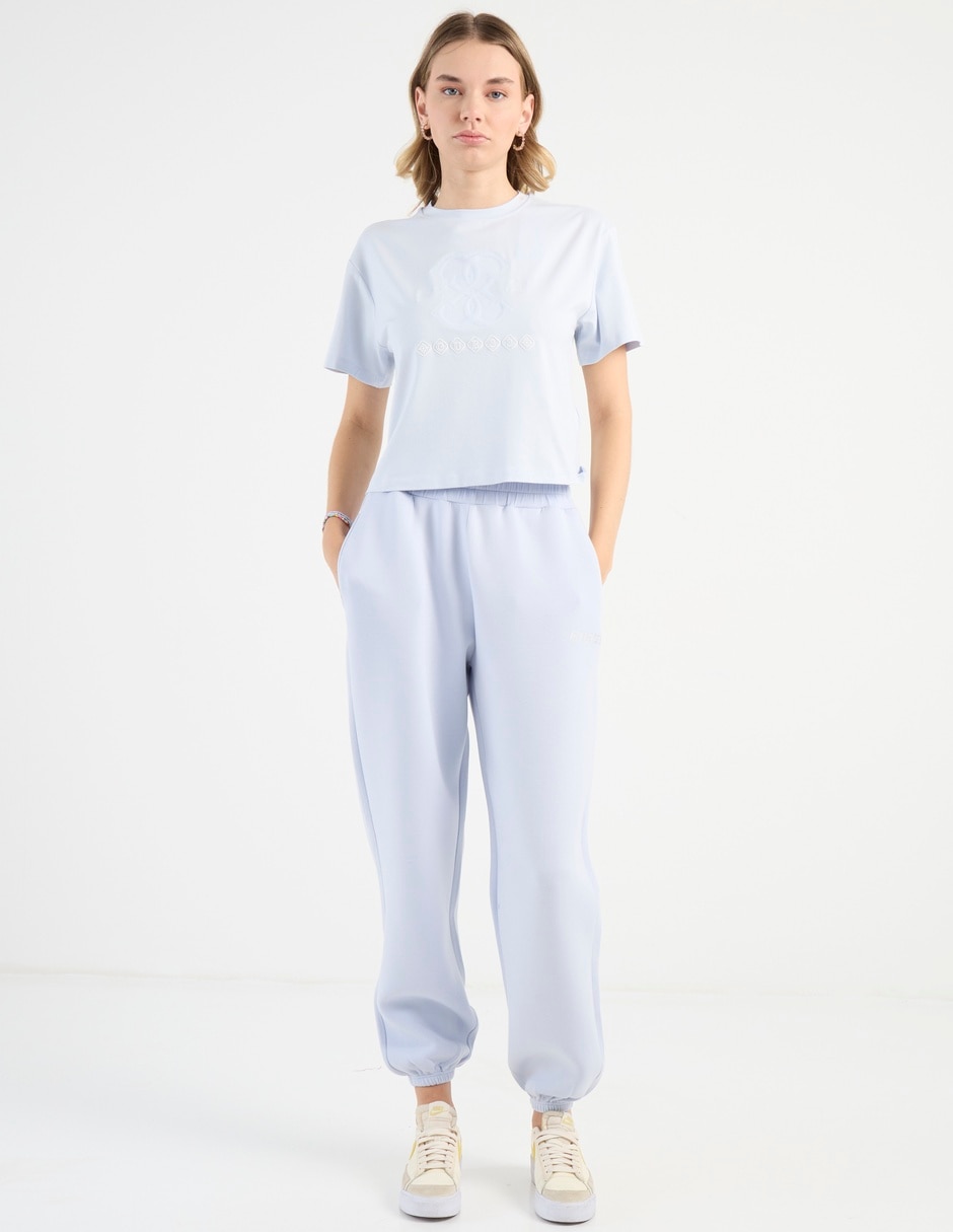 Pants regular con elástico para mujer 7