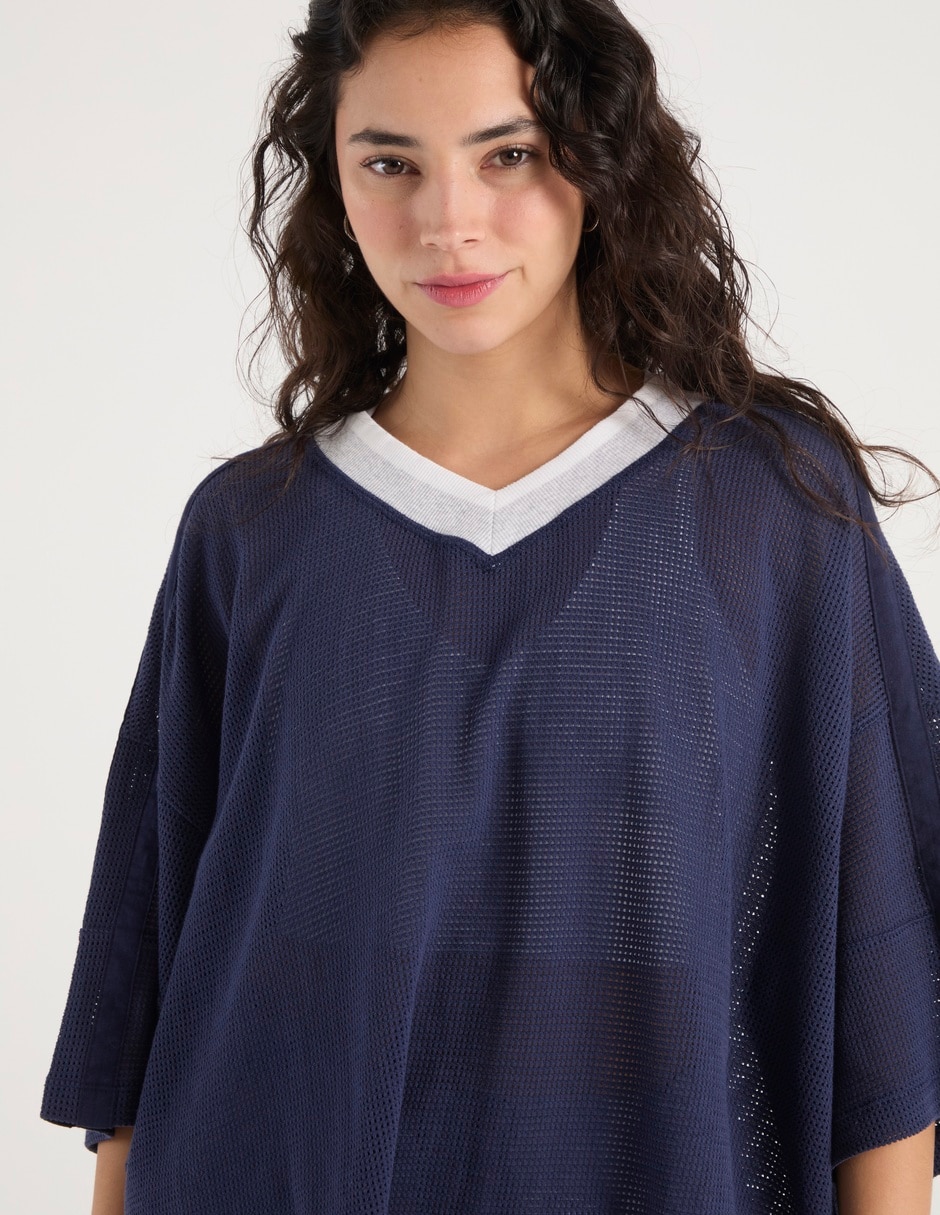 Playera manga 3/4 cuello V para mujer 9