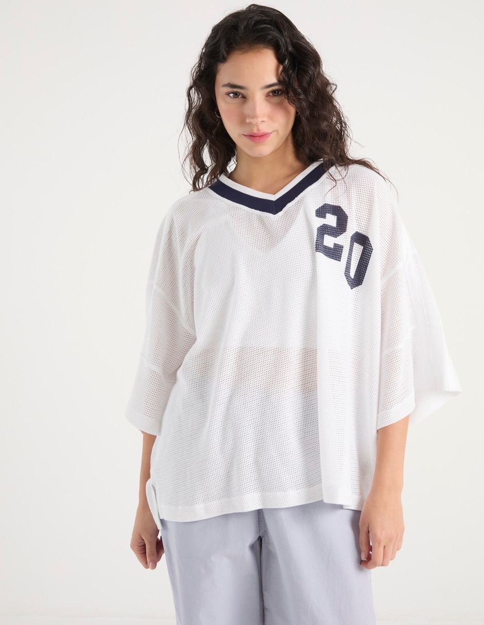 Playera manga 3/4 Offline By Aerie cuello V para mujer