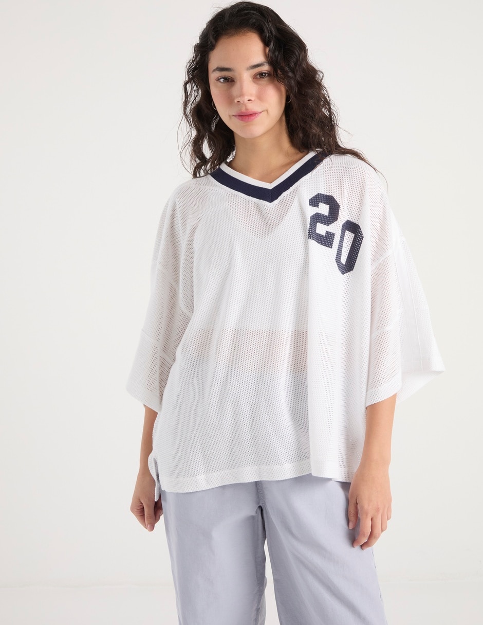 Playera manga 3/4 Offline By Aerie cuello V para mujer