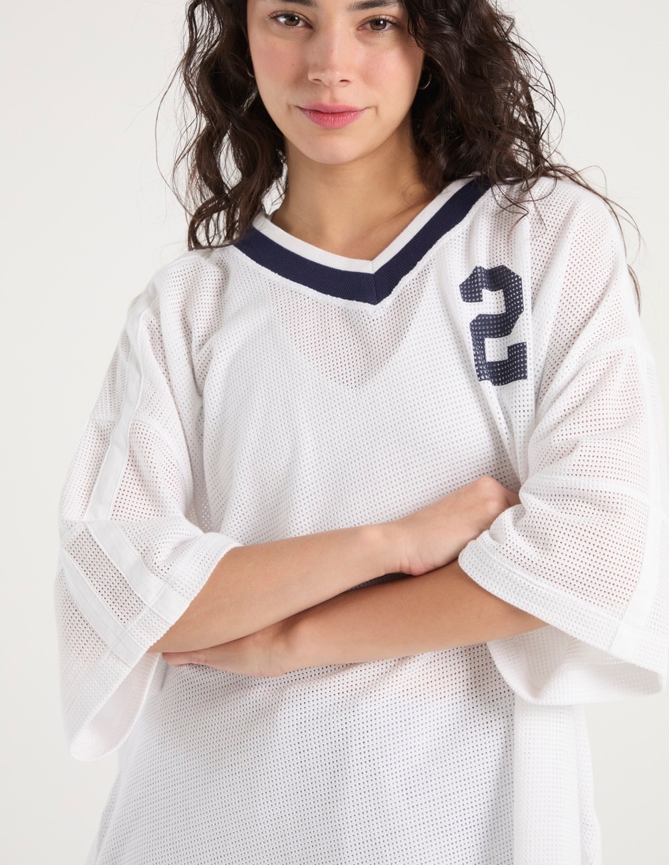 Playera manga 3/4 Offline By Aerie cuello V para mujer