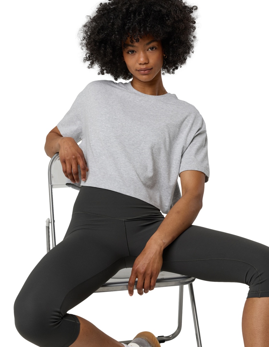 Playera manga corta cuello redondo para mujer 1