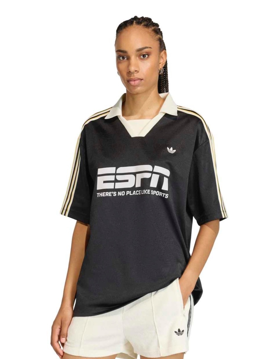 Playera manga corta adidas originals football jersey cuello v para mujer