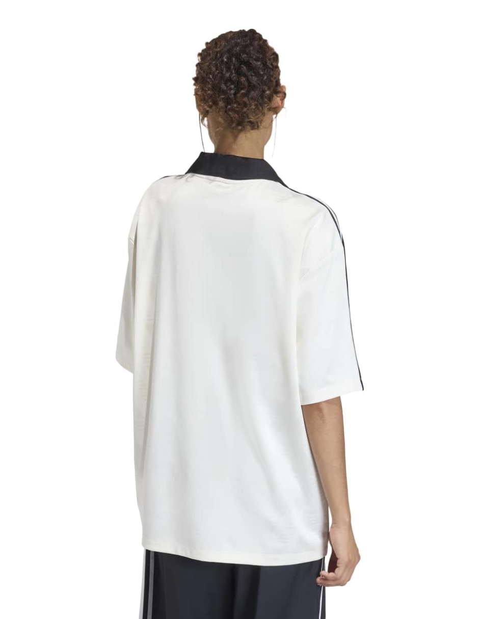 Playera manga corta Adidas Originals Football Jersey cuello camisero para mujer