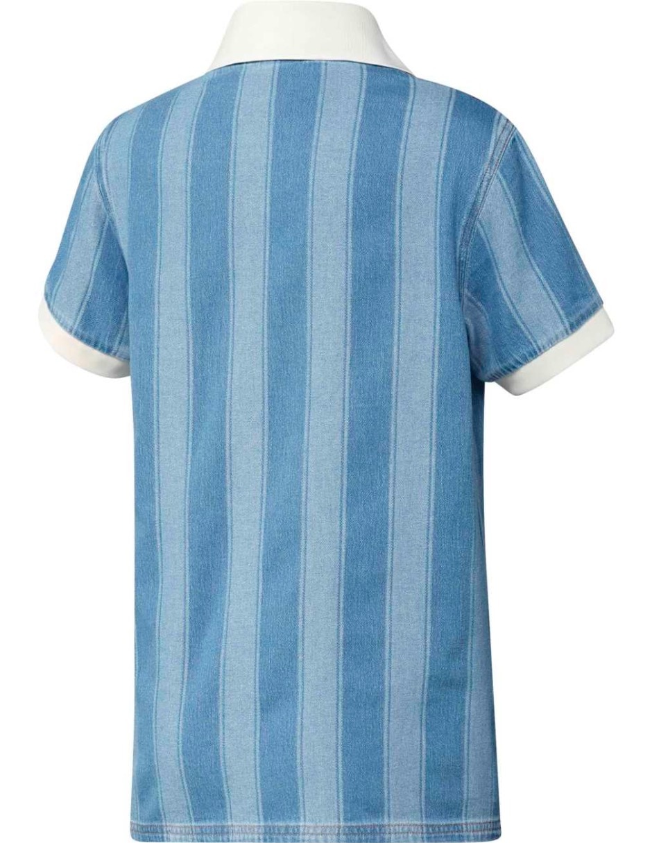 Playera manga corta adidas originals denim jersey cuello polo para mujer