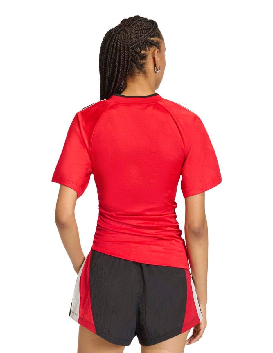 Playera manga corta Adidas Originals Rouched Foot J cuello V para mujer