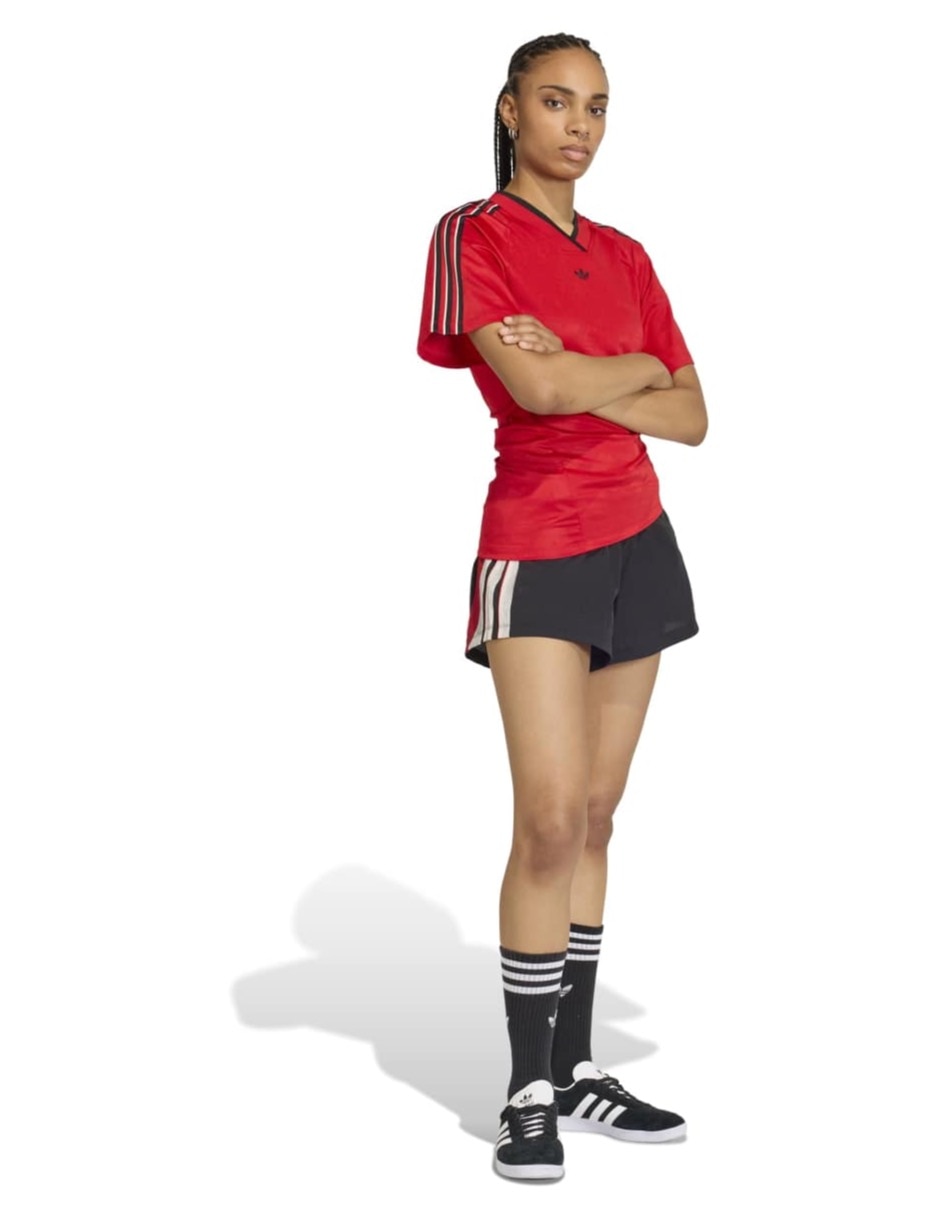Playera manga corta Adidas Originals Rouched Foot J cuello V para mujer