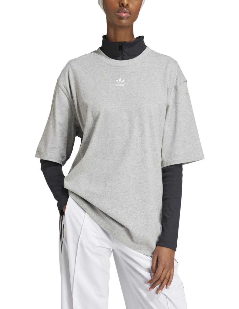 Playera manga al codo Adidas Originals cuello redondo para mujer