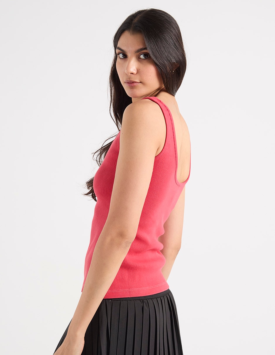 Playera tank manga corta Adidas Originals Ess Tnk cuello redondo para mujer