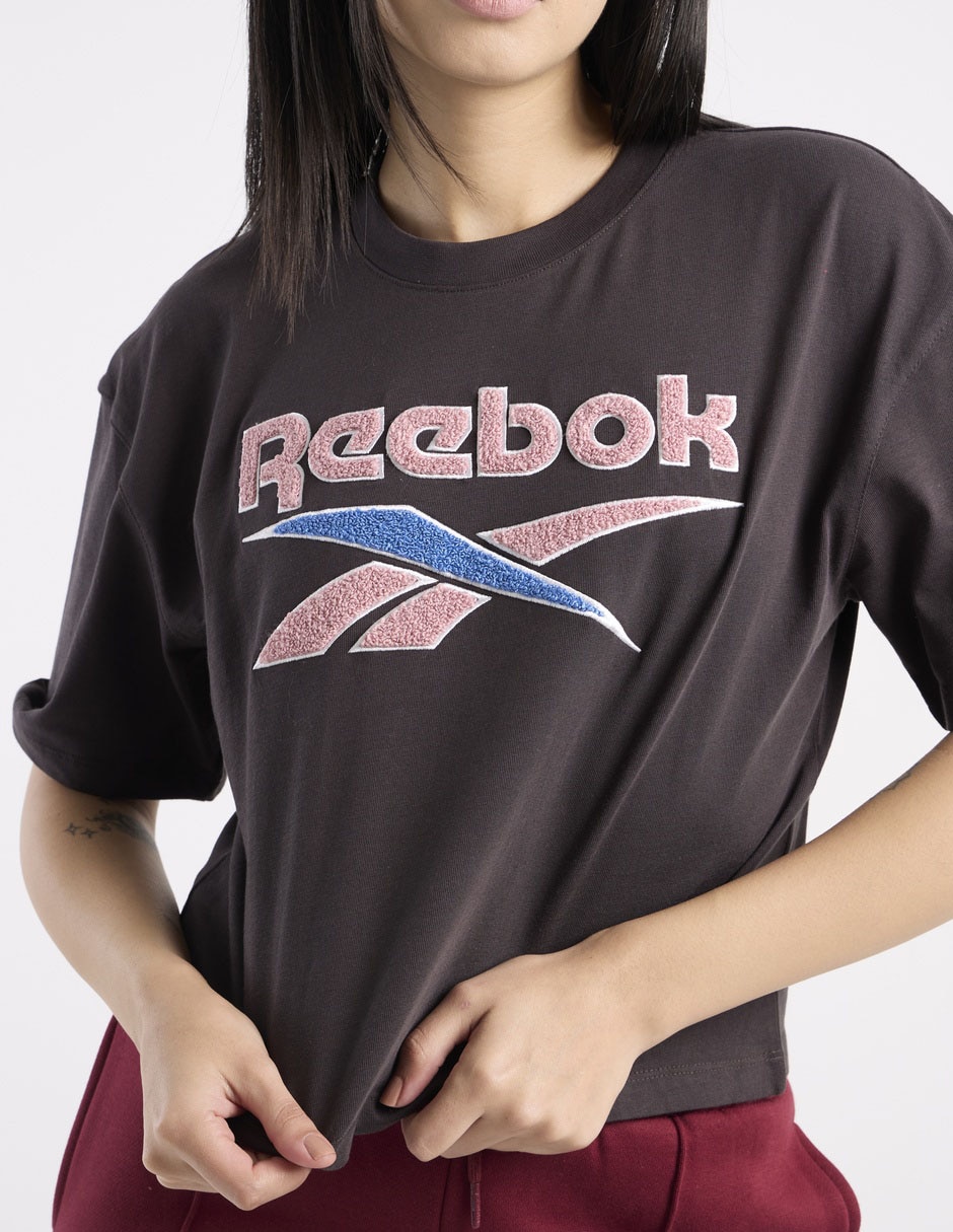 Playera manga al codo Reebok cuello redondo para mujer