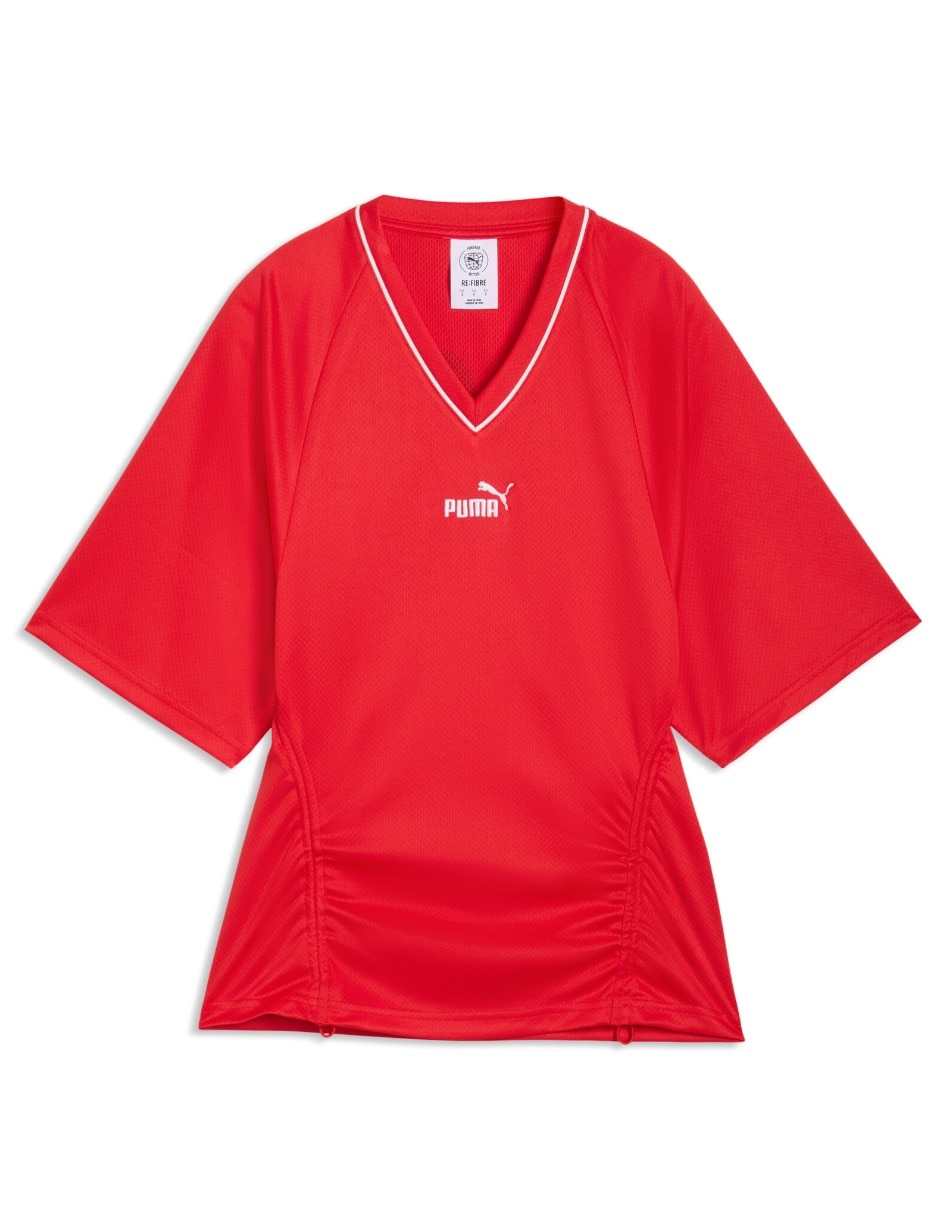 Playera manga corta Puma cuello V para mujer