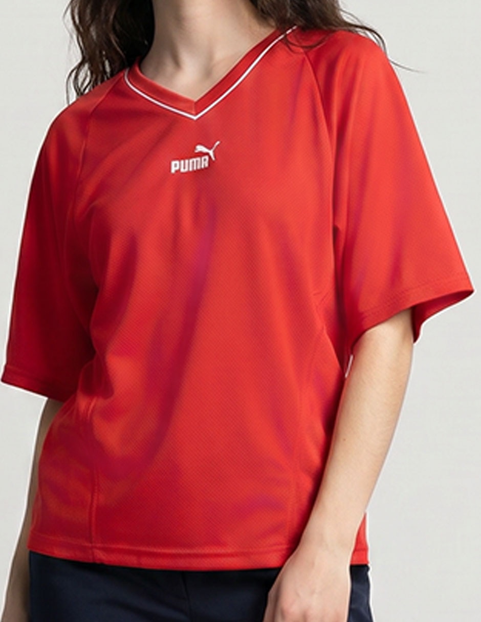 Playera manga corta Puma cuello V para mujer