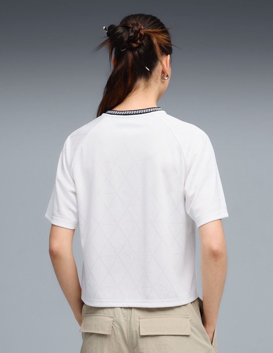 Playera manga corta Puma cuello V para mujer