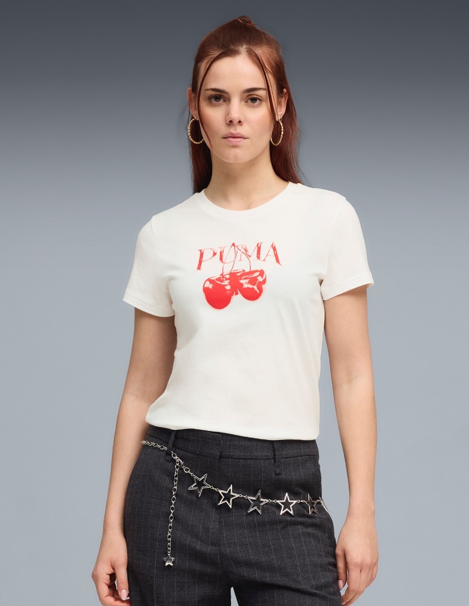 Playera manga corta graphics cuello redondo para mujer